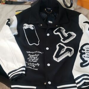 Louis Vuitton Black and Gold Chain Detail Jacket